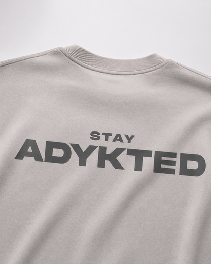 Stay ADYKTED Oversized Tee - Light Grey