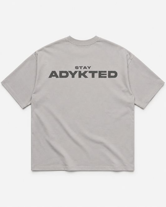 Stay ADYKTED Oversized Tee - Light Grey